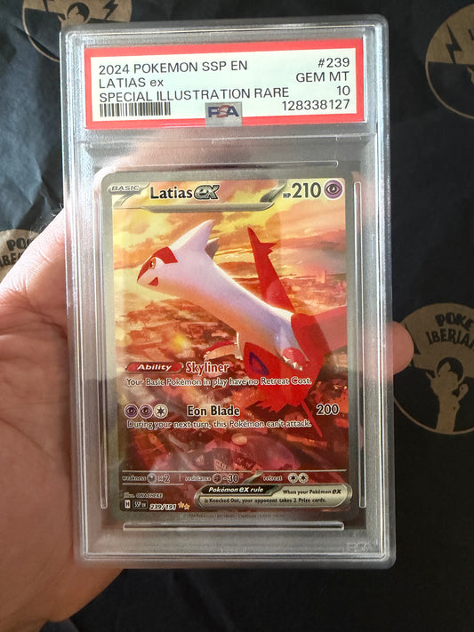 Carta Latías ex Special Ilustration rare , Surging Sparks PSA 10 , Inglés