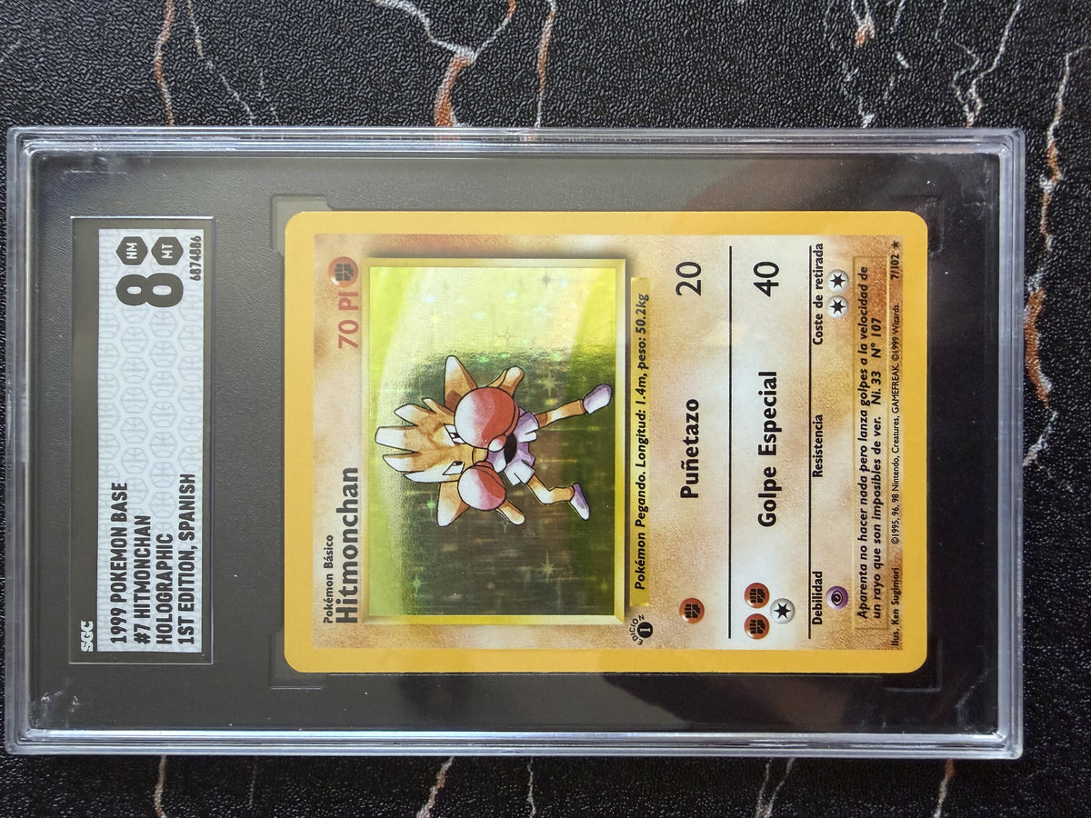 Hitmonchan Base Set Holo 1ª Edición, Español, SGC 8 - foto original sin procesar