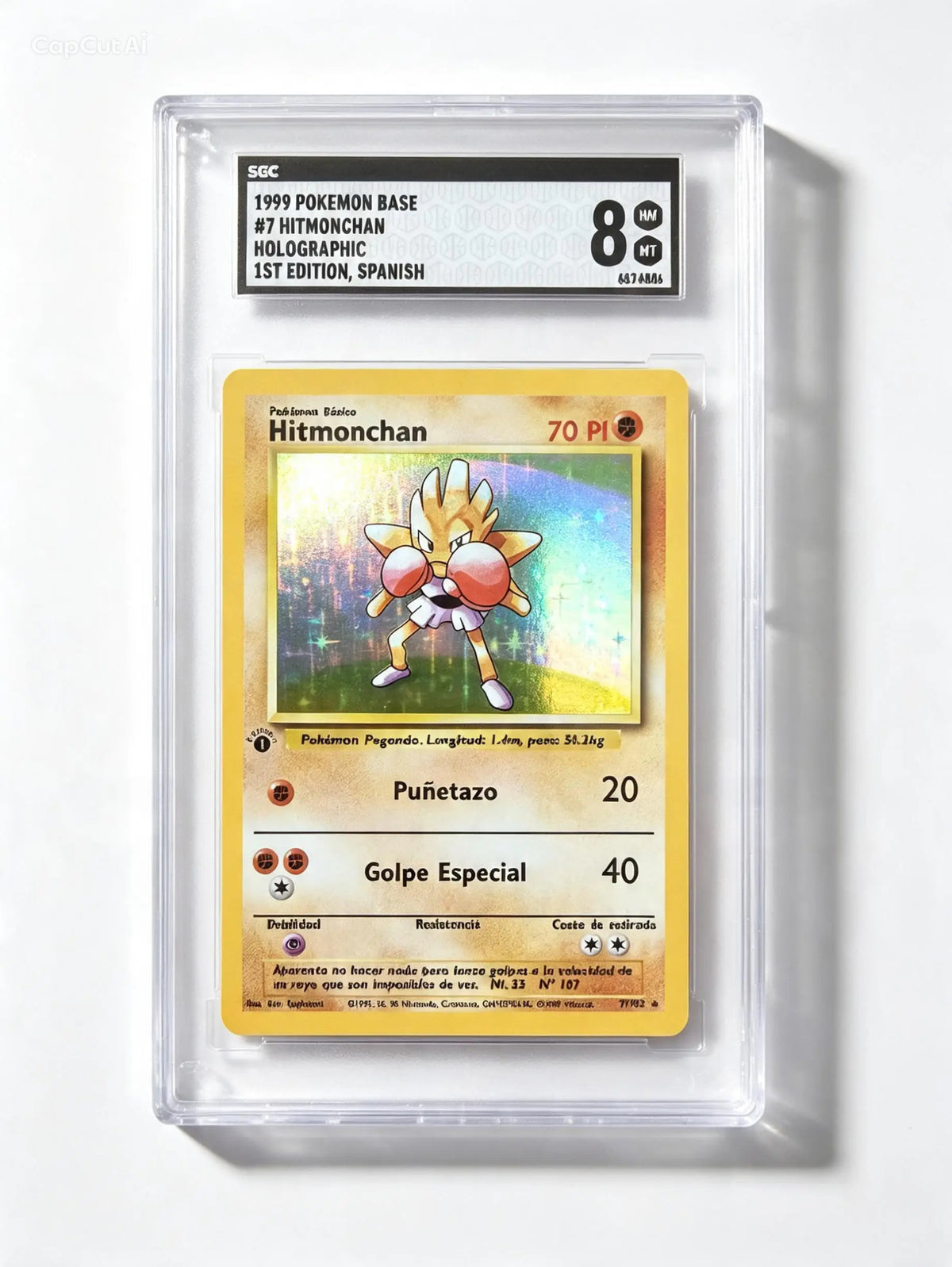 Hitmonchan Base Set Holo 1ª Edición, Español, SGC 8