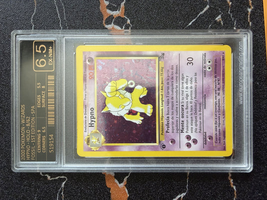 Hypno Fossil Holo 1ª Edición, Español, European Grading 6,5 - foto original sin procesar