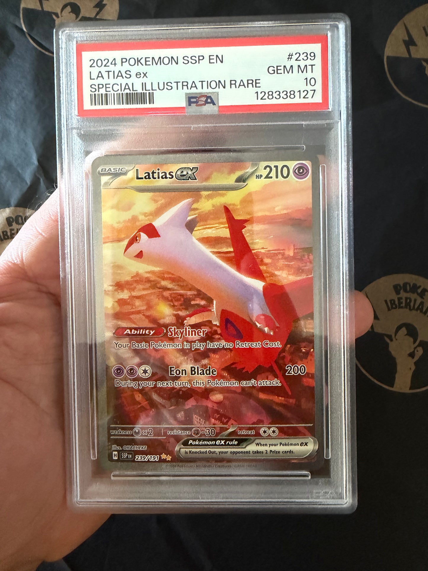 Carta Latías ex Special Ilustration rare , Surging Sparks PSA 10 , Inglés