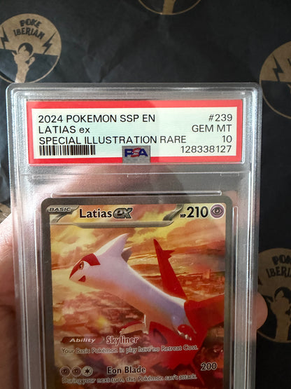Carta Latías ex Special Ilustration rare , Surging Sparks PSA 10 , Inglés
