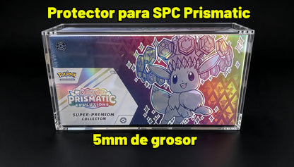 Protector acrílico de 5mm para SPC Prismatic Evolutions con la caja dentro - Iberian Collect