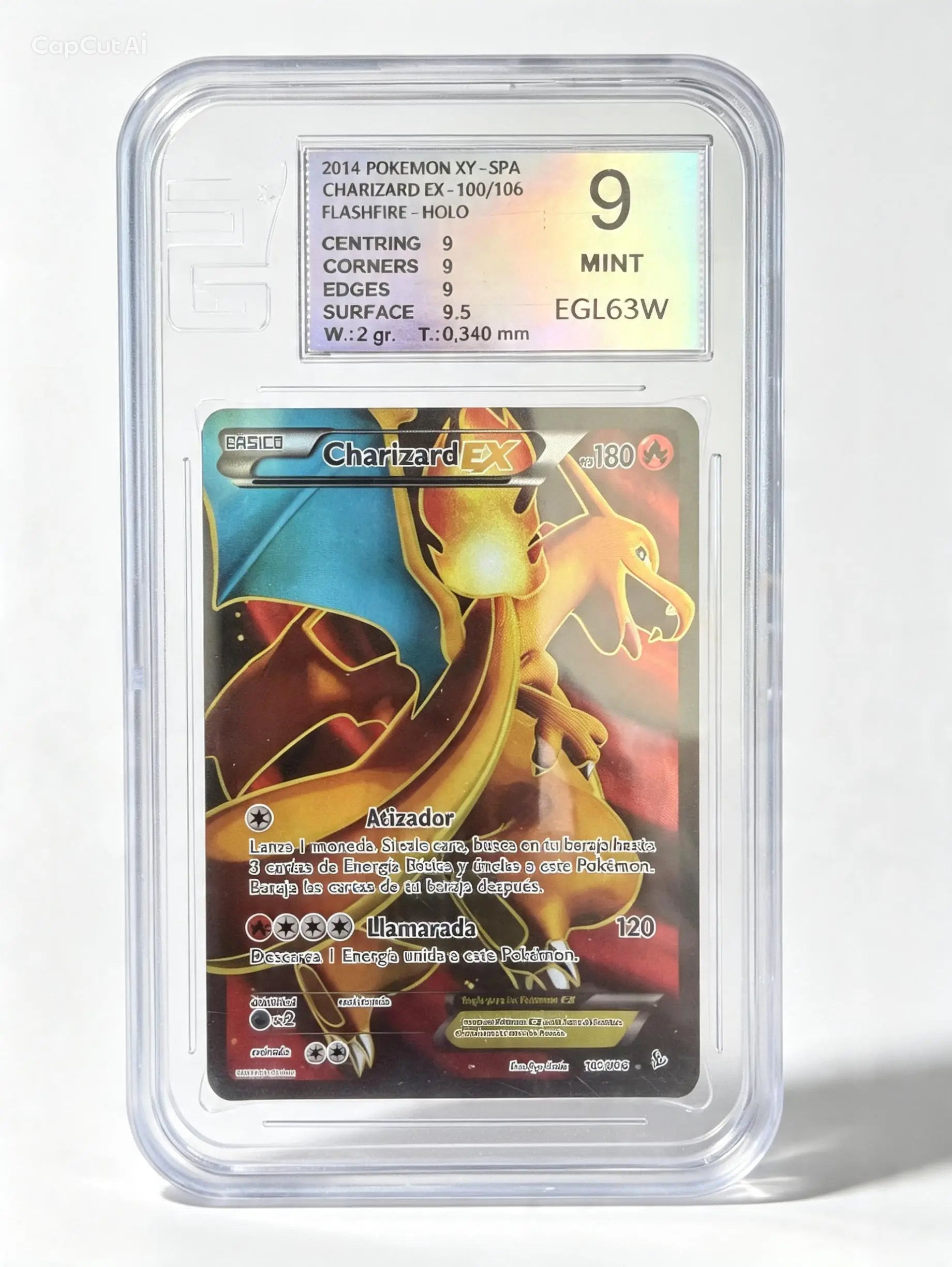 Charizard EX Flashfire, Español, European Grading 9
