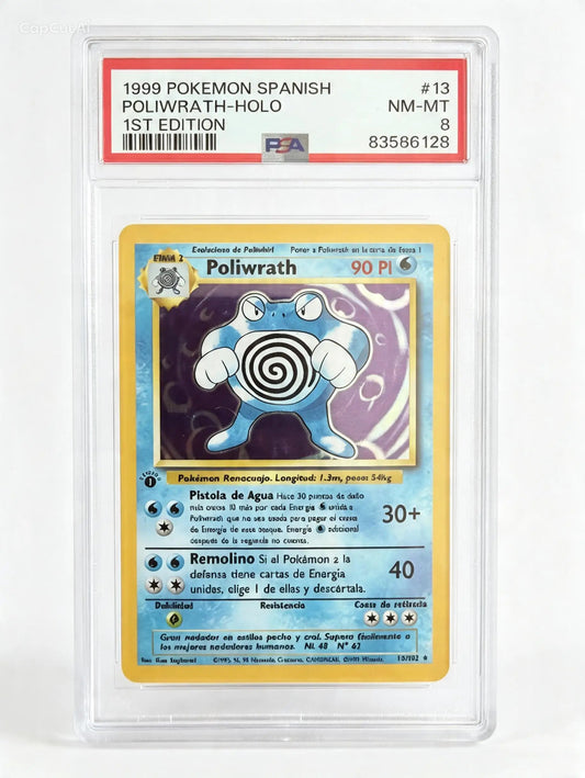 Poliwrath Base Set Holo 1ª Edición, Español, PSA 8
