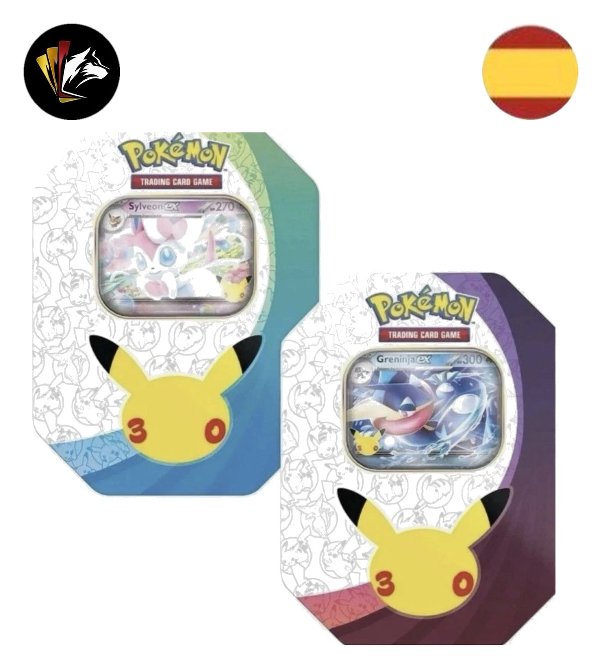 Lata Pokémon 30 Aniversario EX Tin, versiones Sylveon ex y Greninja ex - Iberian Collect
