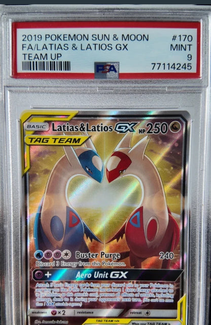 Latias & Latios GX Team Up , inglés, PSA 9