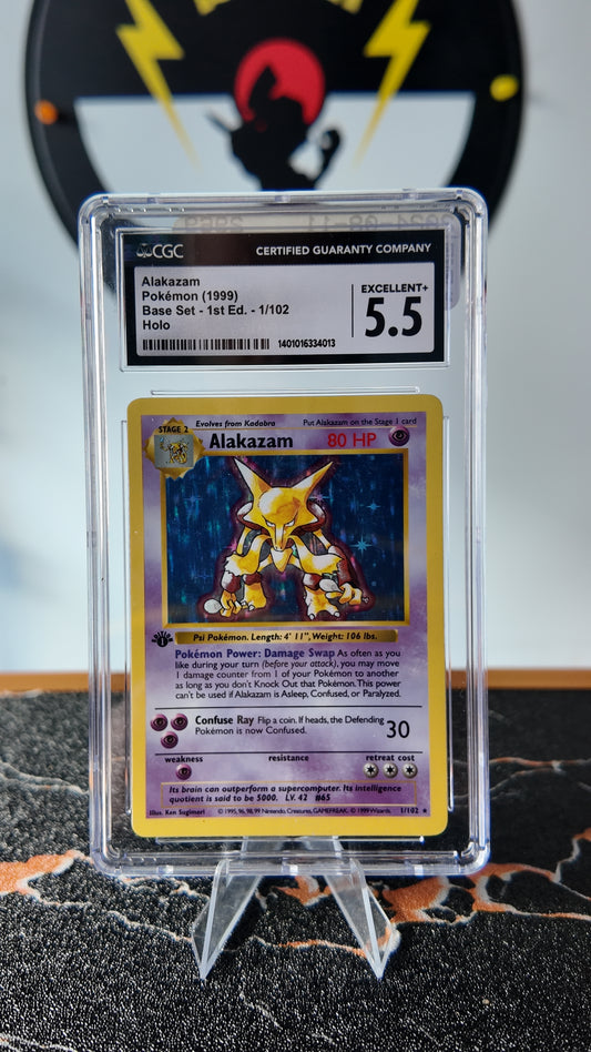 Alakazam base set 1a edición , Shadowless , CGC 5,5