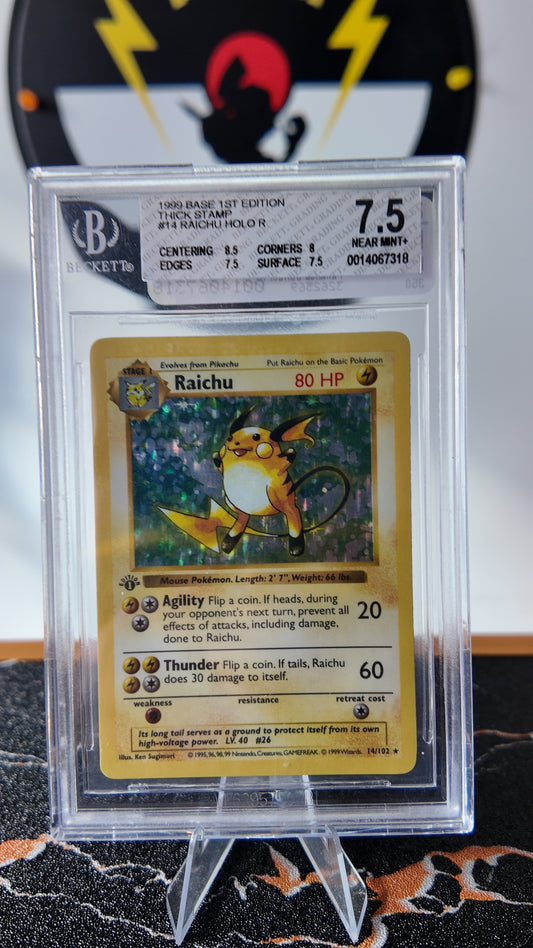 Raichu base set 1a edición , Shadowless BGS 7,5
