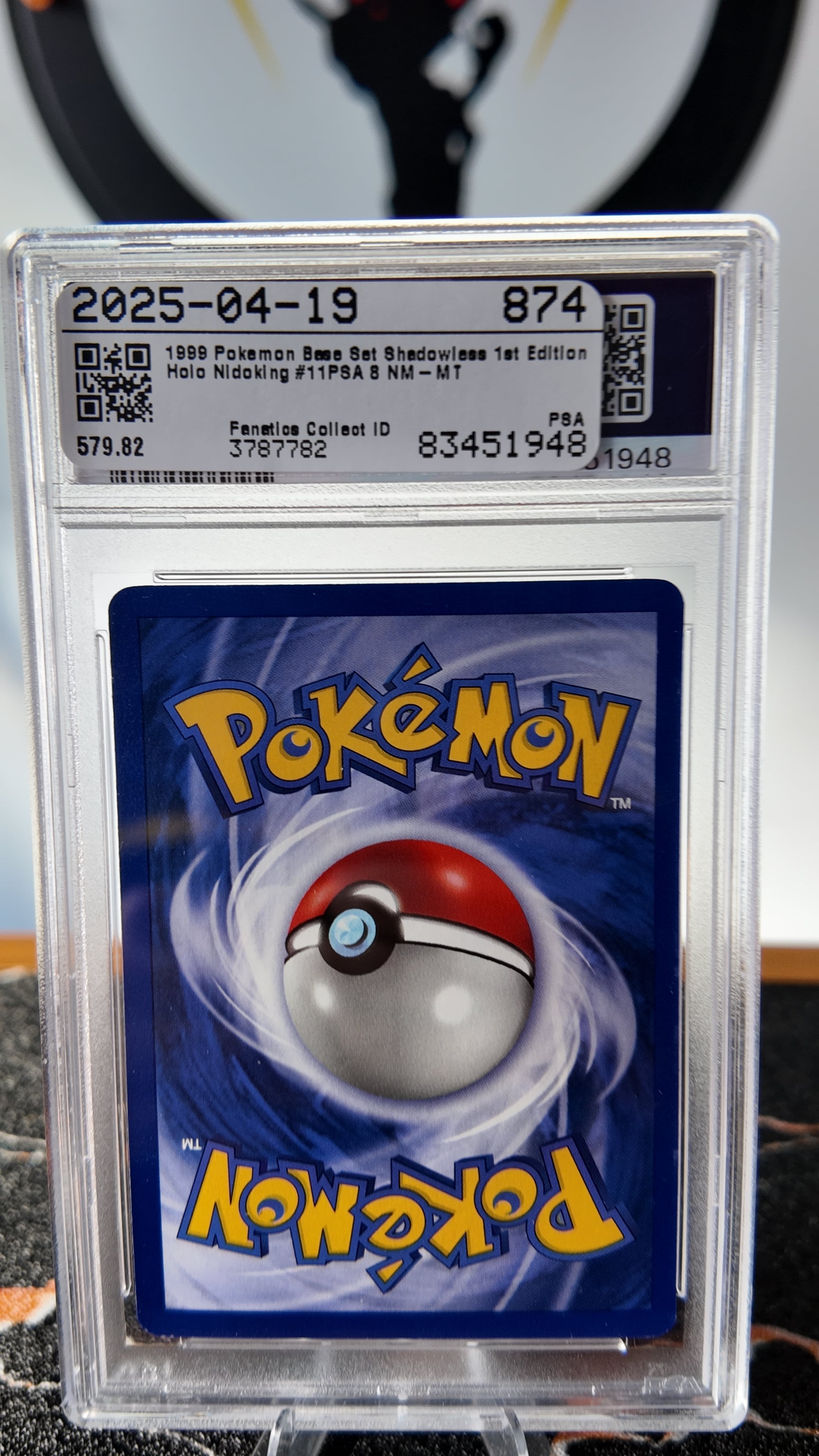 Nidoking Base set 1a edición , shadowless , PSA 8